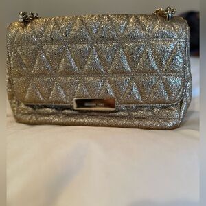 Michael Kors Metallic Gold crinkle Quilted handbag
